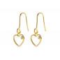 Boucles d'Oreilles Or 18 Carats 750/000 Jaune - Motif Coeurs Pendants