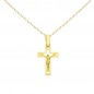 Collier - Médaille Croix Or 18 Carats 750/000 - Christ sur la Croix - Chaine Dorée