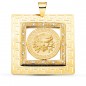 Pendentif - Médaille Or 18 Carats 750/000 Médusa Carré - Chaine Dorée Offerte