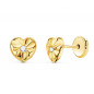 Boucles d'Oreilles Or 18 Carats 750/000 Jaune Motif Coeur - Fille