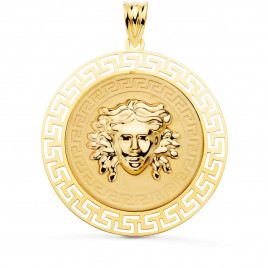 Pendentif - Médaille Or 18 Carats 750/000 Médusa - Chaine Dorée Offerte