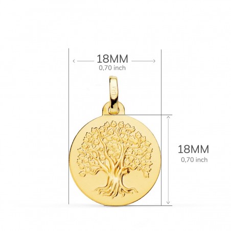 Pendentif - Médaille Or 18 Carats 750/000 Arbre de Vie - Chaine Dorée Offerte