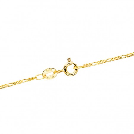 Collier Chaine Or 18 Carats 750/000 Jaune Maille Alternée Figaro - 40cm