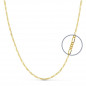 Collier Chaine Or 18 Carats 750/000 Jaune Maille Alternée Figaro - 40cm