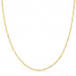 Collier Chaine Or 18 Carats 750/000 Jaune Maille Alternée Figaro - 60cm