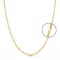 Collier Chaine Or 18 Carats 750/000 Jaune Maille Alternée Figaro - 45cm