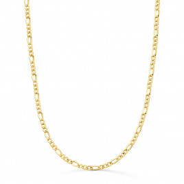 Collier Chaine Or 18 Carats 750/000 Jaune Maille Alternée Figaro - 60cm