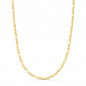 Collier Chaine Or 18 Carats 750/000 Jaune Maille Alternée Figaro - 60cm