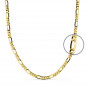 Collier Chaine Or 18 Carats 750/000 Jaune Maille Alternée Figaro - 50cm