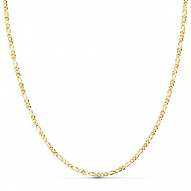 Collier Chaine Or 18 Carats 750/000 Jaune Maille Alternée Figaro - 50cm