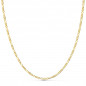 Collier Chaine Or 18 Carats 750/000 Jaune Maille Alternée Figaro - 50cm