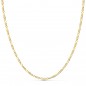 Collier Chaine Or 18 Carats 750/000 Jaune Maille Alternée Figaro - 60cm