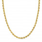 Collier Chaine Or 18 Carats 750/000 Jaune Maille Corde - 45cm