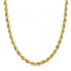 Collier Chaine Or 18 Carats 750/000 Jaune Maille Corde - 50cm