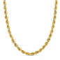 Collier Chaine Or 18 Carats 750/000 Jaune Maille Corde - 60cm