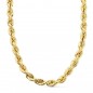 Collier Chaine Or 18 Carats 750/000 Jaune Maille Corde - 60cm