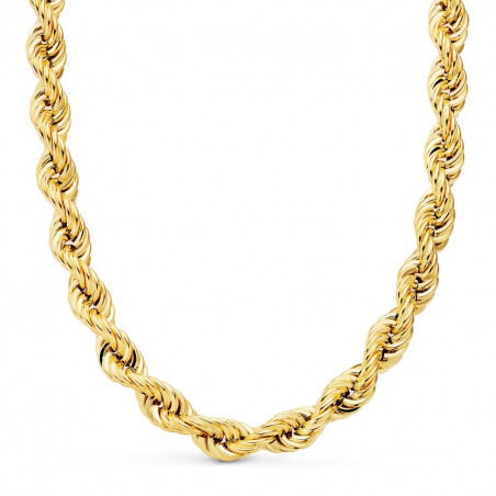 Collier Chaine Or 18 Carats 750/000 Jaune Maille Corde - 60cm