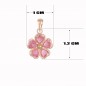 Collier - Pendentif Or Jaune et Zirconiums - Motif Fleur - Chaine Dorée