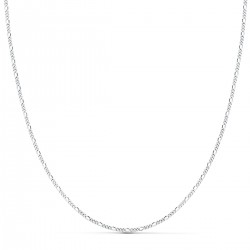 Collier Chaine Or 18 Carats 750/000 Blanc Maille Figaro - 40cm