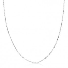 Collier Chaine Or 18 Carats 750/000 Blanc Maille Forçat - 50cm