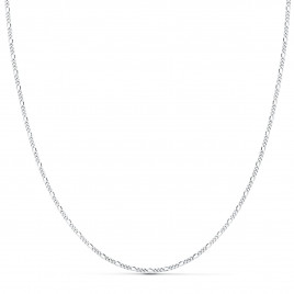 Collier Chaine Or 18 Carats 750/000 Blanc Maille Figaro - 50cm