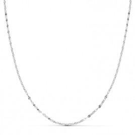 Collier Chaine Or 18 Carats 750/000 Blanc Maille Marine - 45cm