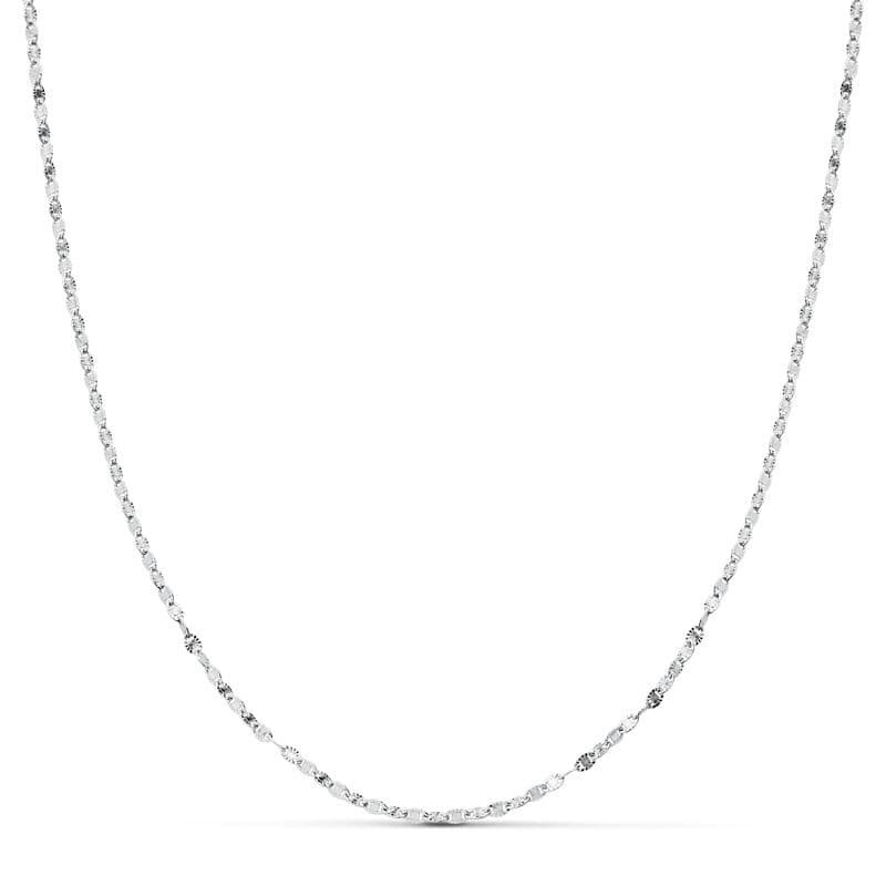 Collier Chaine Or 18 Carats 750/000 Blanc Maille Marine - 45cm