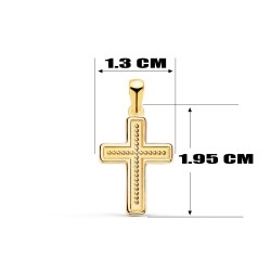 Collier - Médaille Croix Or 18 Carats 750/000 Jaune - Chaine Dorée
