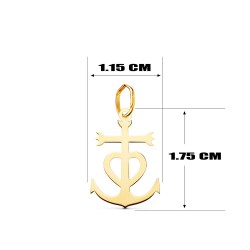 Collier - Médaille Croix Camarguaise Or 18 Carats 750/000 Jaune - Chaine Dorée