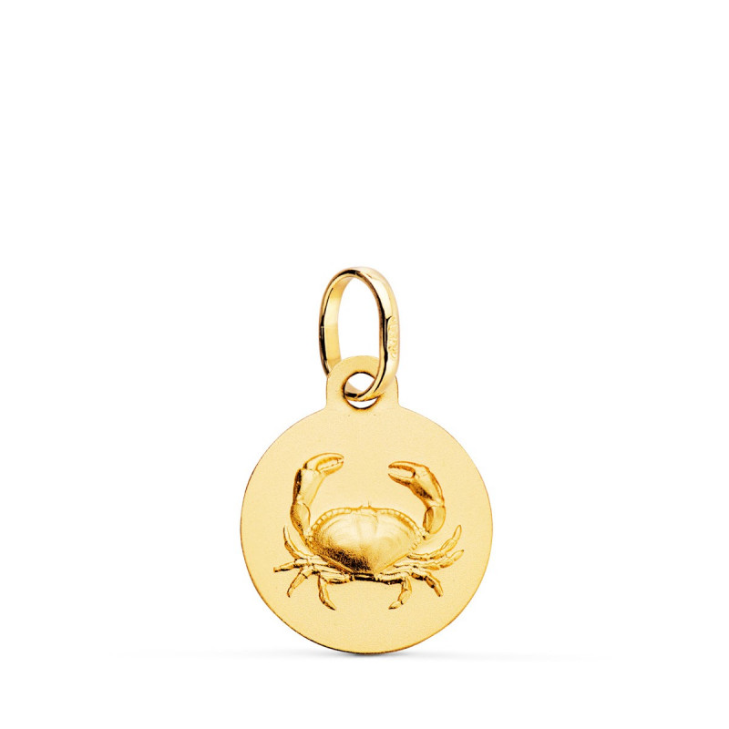 Pendentif Médaille Or 18 Carats 750 - Constellation Zodiaque Cancer - Chaine et Gravure Offertes