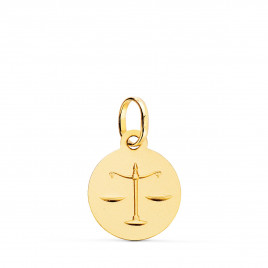 Pendentif Médaille Or 18 Carats 750 Jaune - Zodiaque Balance - Chaine et Gravure Offertes