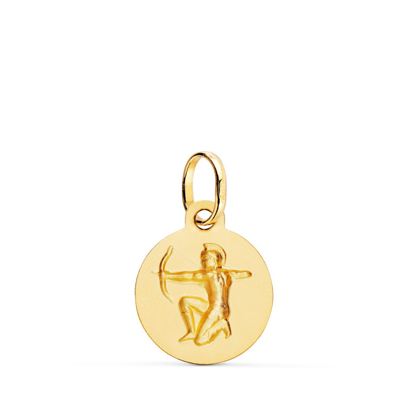 Pendentif Médaille Or 18 Carats 750 Jaune - Constellation Zodiaque Sagittaire - Chaine et Gravure Offertes