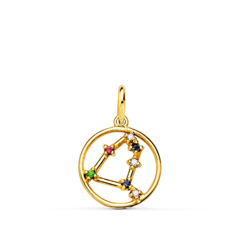 Pendentif Médaille Or 18 Carats 750 Jaune - Constellation Zodiaque Capricorne - Chaine Offerte