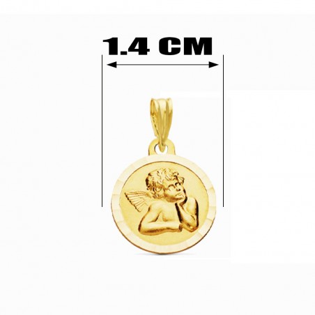 Collier - Médaille Or Jaune Ange - Chaîne Dorée - Gravure Offerte