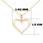 Collier - Pendentif Or Jaune et Diamants - Motif Coeur - Chaine Dorée