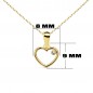 Collier - Pendentif Or 18 Carats 750/000 Jaune - Coeur - Chaine Dorée