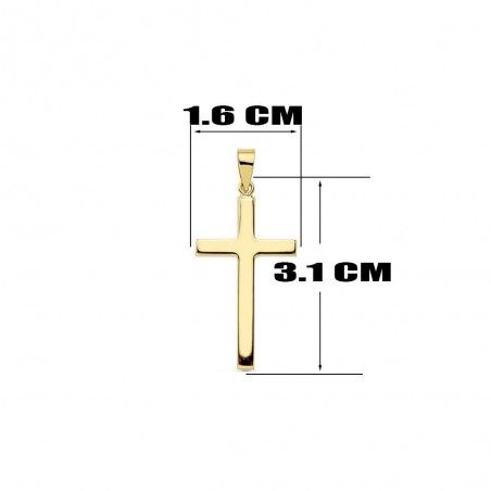 Collier - Médaille Croix Or 18 Carats 750/000 Jaune - Chaine Dorée