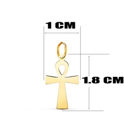 Collier - Médaille Croix de la Vie Or 18 Carats 750/000 Jaune - Chaine Dorée