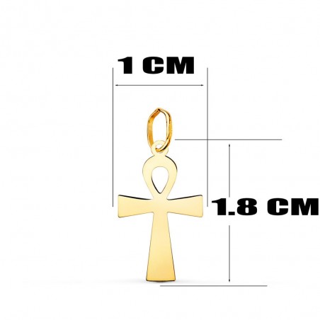 Collier - Médaille Croix de la Vie Or 18 Carats 750/000 Jaune - Chaine Dorée