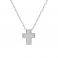 Collier Argent 925/000 Rhodié - Croix Pavée de Zirconiums