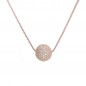 Collier Argent 925/000 Rose Gold - Boule Pavée de Zirconiums