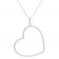 Collier Argent 925/000 Rhodié - Coeur Pavé de Zirconiums