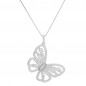 Collier Argent 925/000 Rhodié - Papillon Pavé de Zirconiums