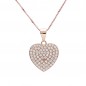 Collier Argent 925/000 Rose Gold - Coeur Pavé de Zirconiums