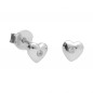 Boucles d'Oreilles Argent 925/000 Rhodié - Coeur Serti