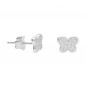 Boucles d'Oreilles Argent 925/000 Rhodié - Papillon Pavé de Zirconiums