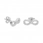 Boucles d'Oreilles Argent 925/000 Rhodié - Infini Pavé de Zirconiums