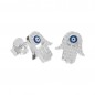 Boucles d'Oreilles Argent 925/000 Rhodié - Main de Fatma Pavée de Zirconiums