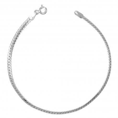 Bracelet Femme Or Blanc - Maille Anglaise