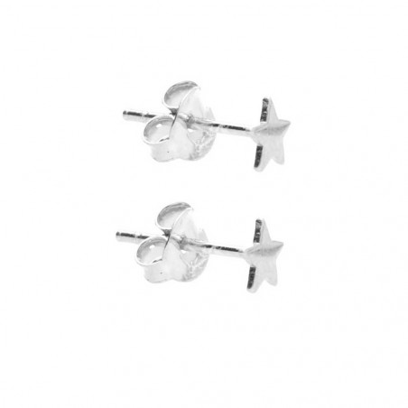 Boucles d'Oreilles Argent 925/000 Rhodié - Etoile